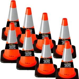 Comfitwear 18" Orange Traffic Cones 6" 3M Street Safety (8, 18" - 6" Reflector)